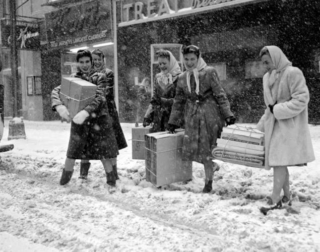 Christmas shopping, 1945.