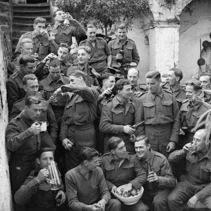 British soldiers celebrating Christmas in Italy, 1943.