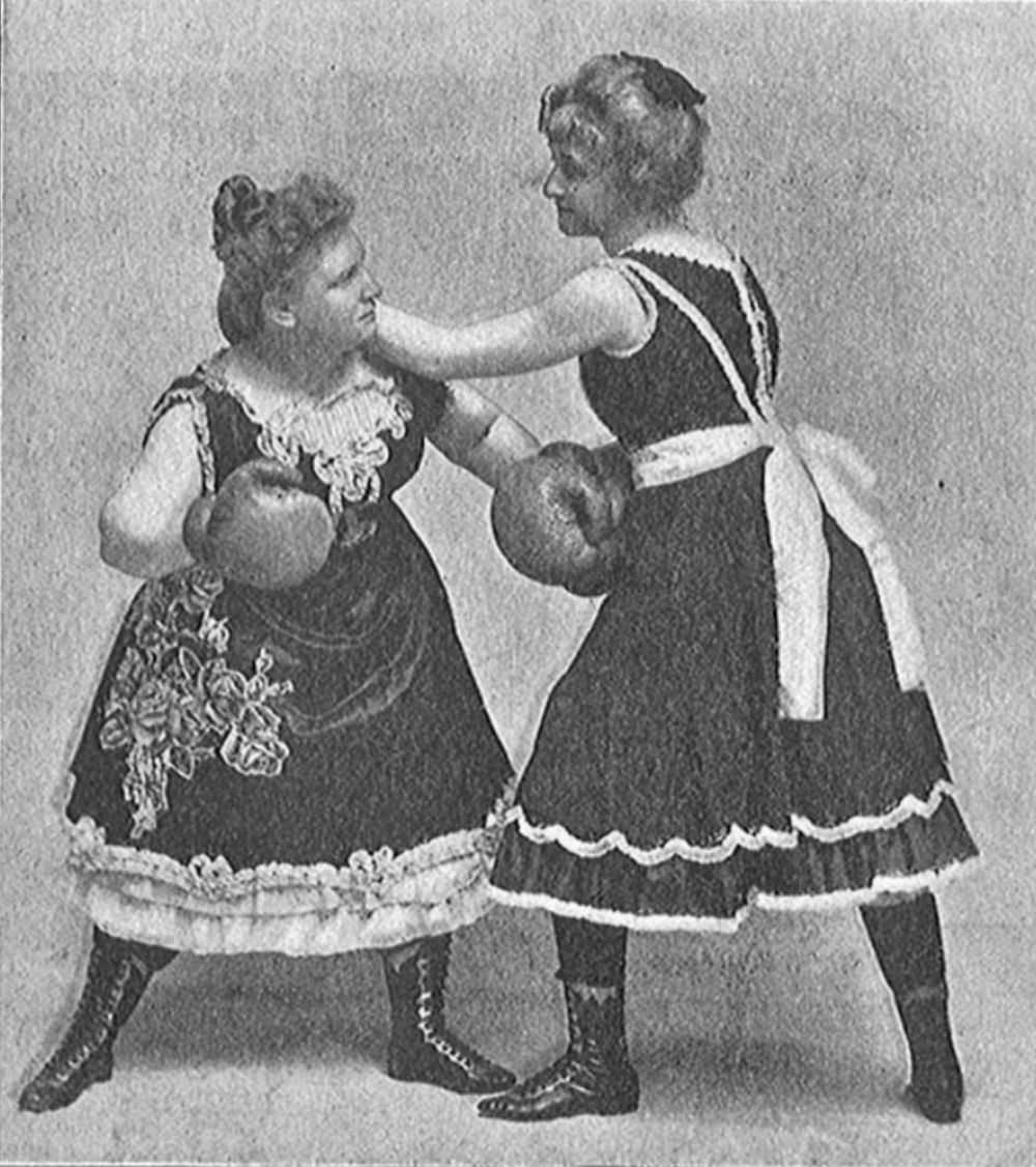 Bessie and Minnie Gordon, known as the Gordon sisters, they would tour theaters in the USA to show off their sparring and punching skills.