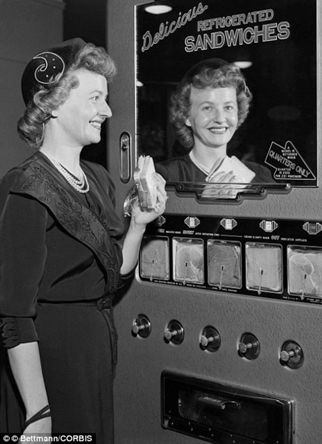 This coffee machine was released by the National Automatic Merchandising Association at the World's Fair Of Vending Machines, 1947.