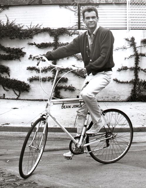 Dean Jones riding a bike