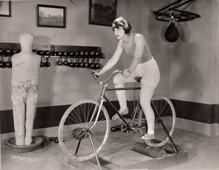 Kathleen Key riding a bike.