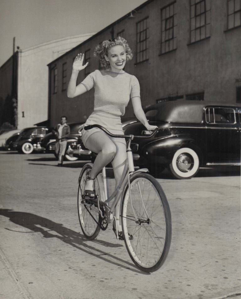 Pat Clark riding a bike.