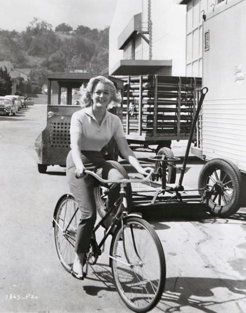 Jan Sterling riding a bike.