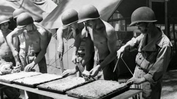 Troops celebrating Christmas WWII