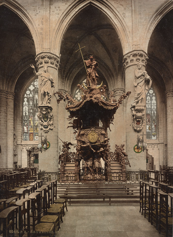 St Michael and St Gudula Cathedral, Brussels, 1890s