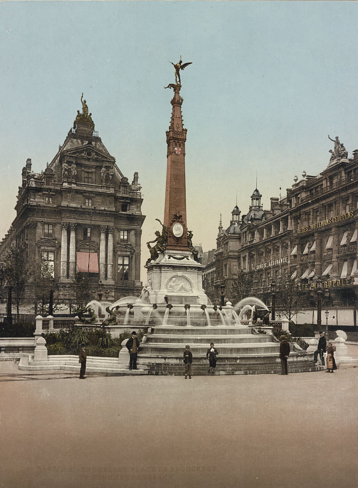 Place de Brouckère and Monument Anspach, Brussels, 1890s