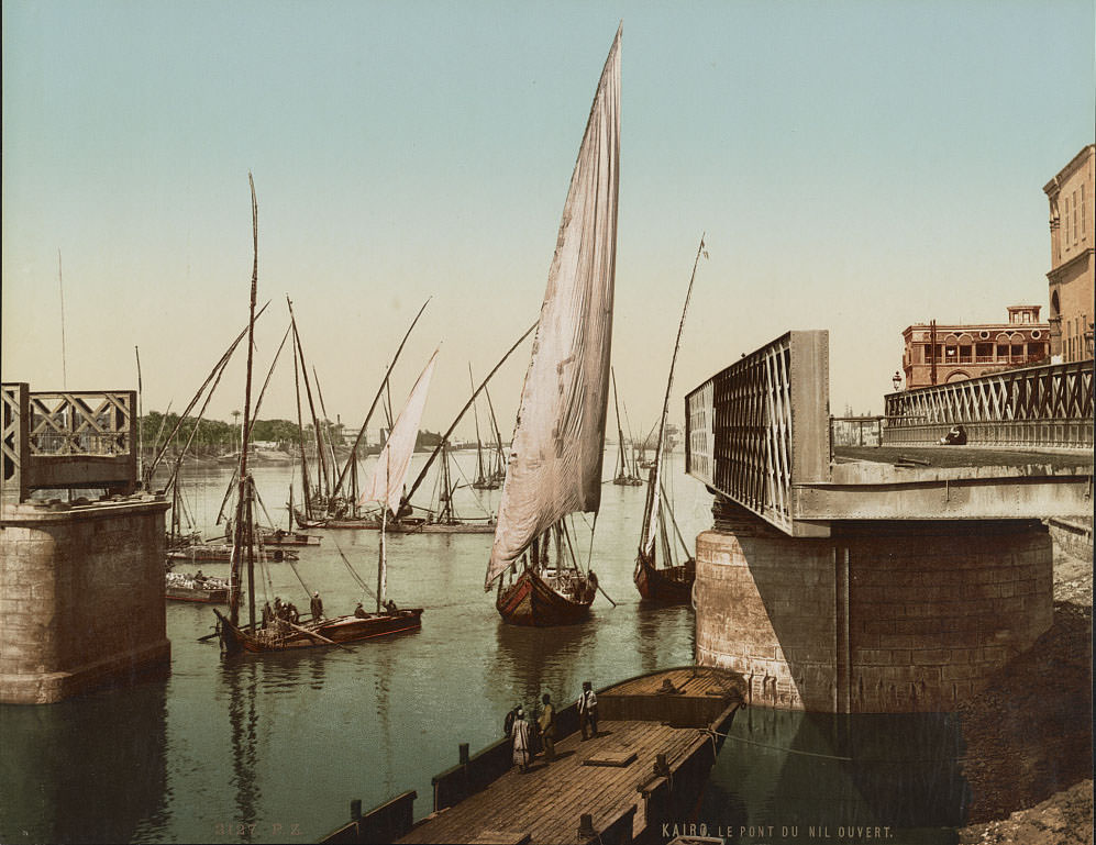 Nile Bridge, Cairo, 1890s