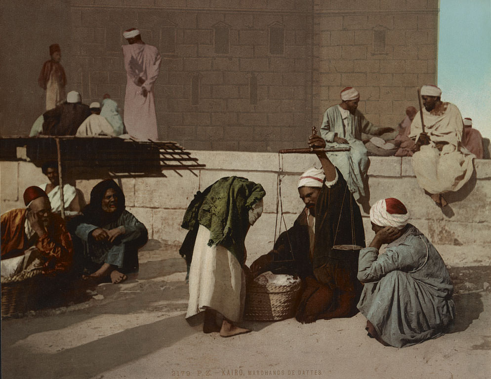 date merchants, Cairo, 1890s