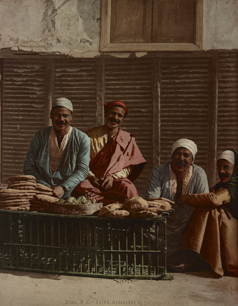 Food merchants, Cairo, 1890s