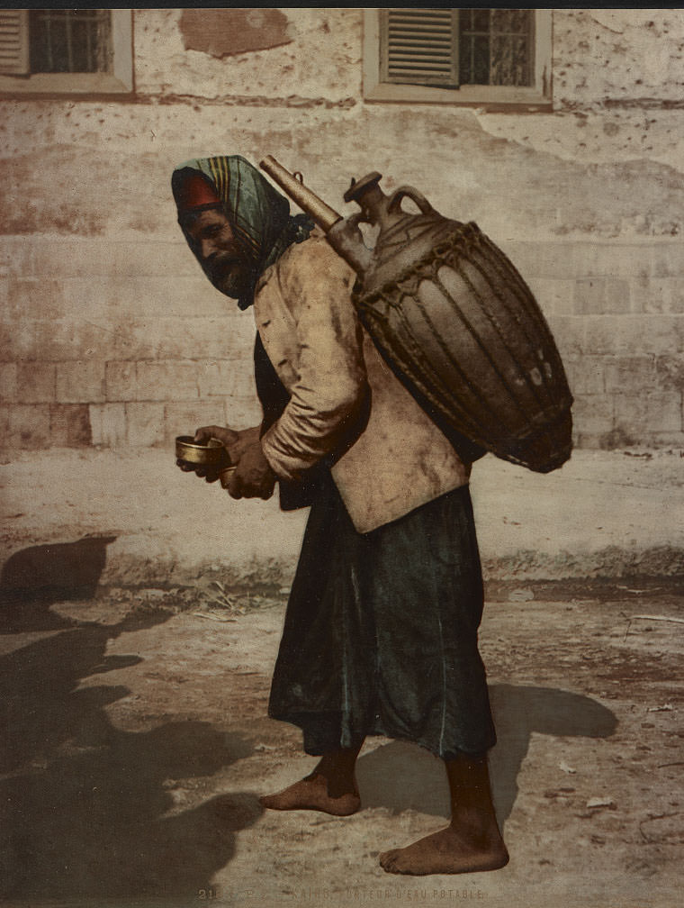Drinking water carrier, Cairo, 1890s