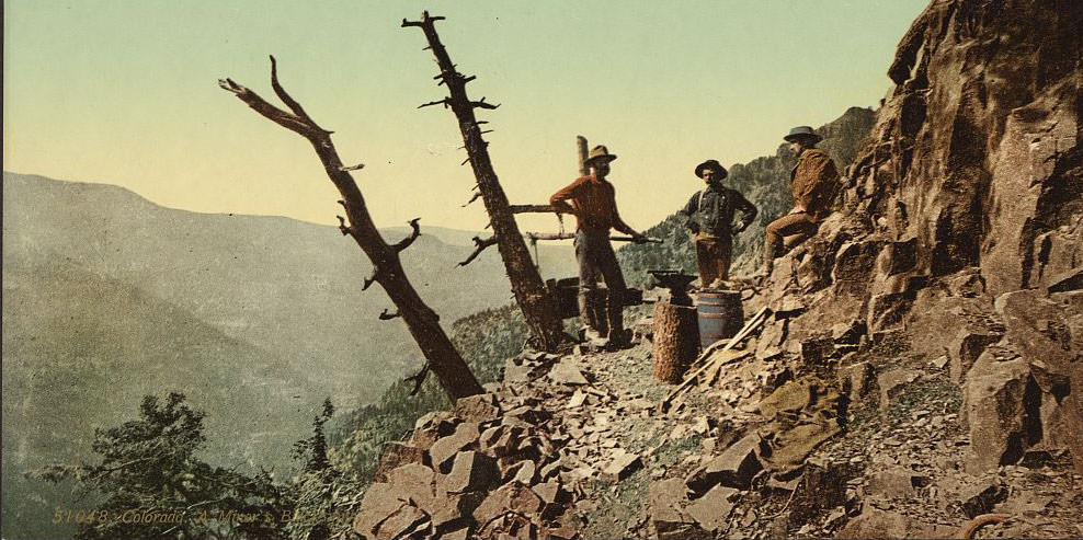 A miner's blacksmith, Colorado, 1890s