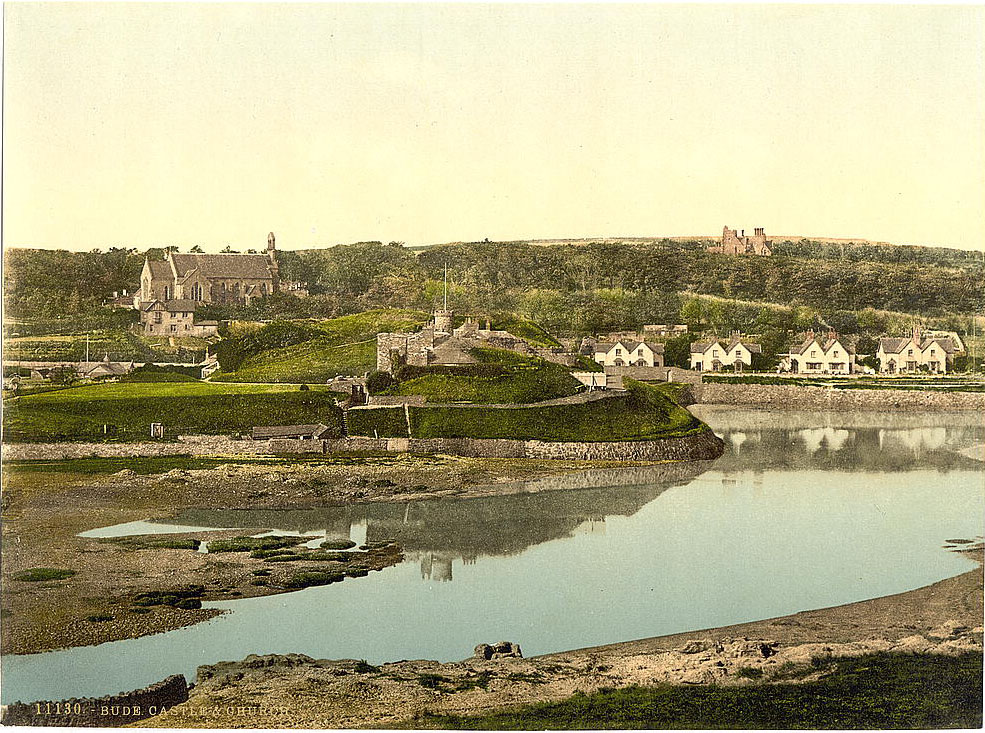 Castle and church, Bude