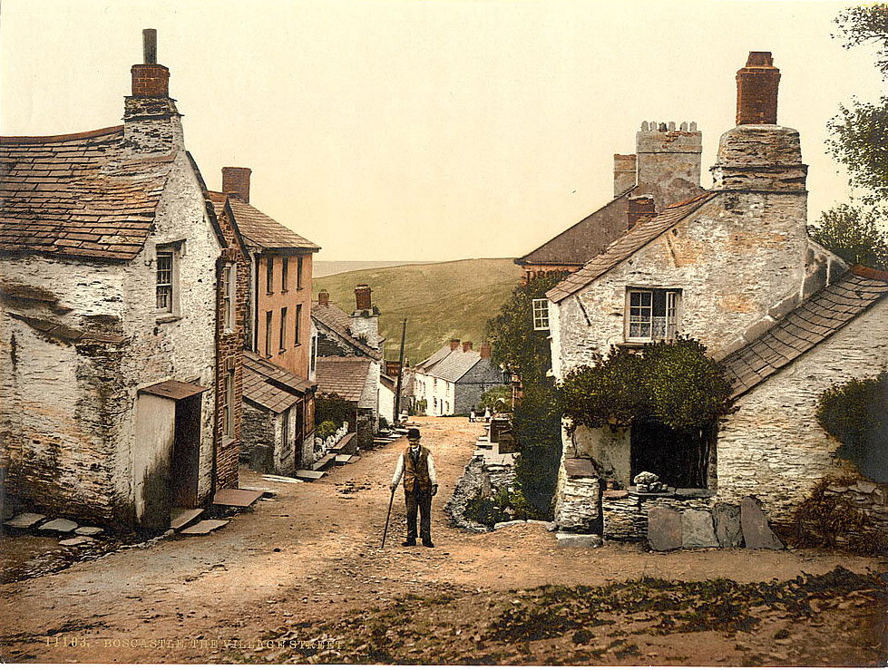A village street of Boscastle, Cornwall