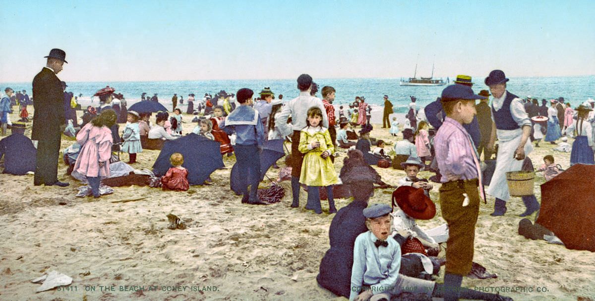 On the Beach at Coney Island, 1900