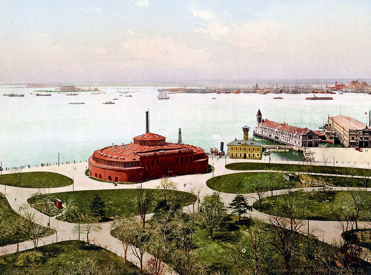 Battery Park and New York Harbor, 1900