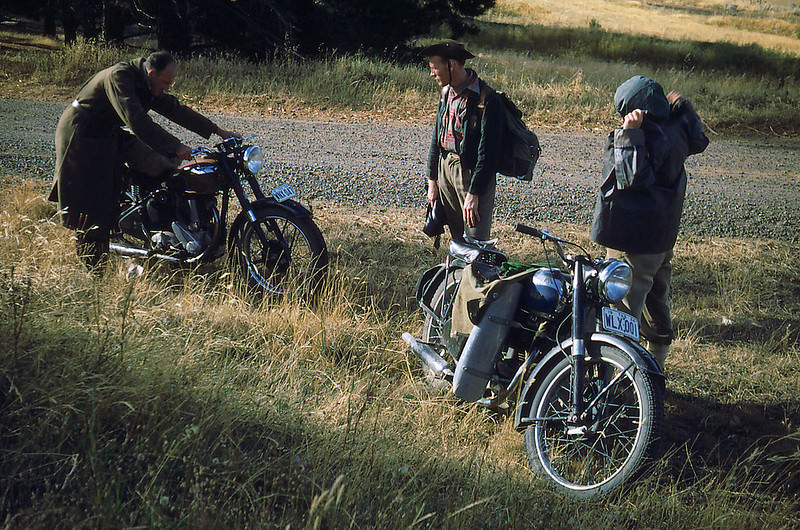 Motorbikes, Tasmania, January 1953