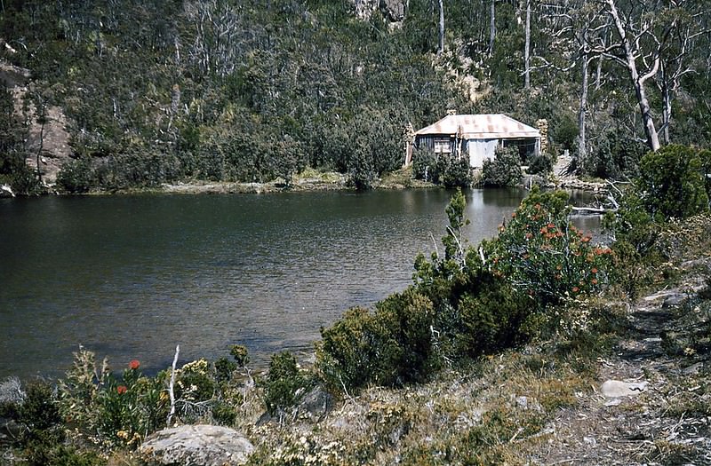 wilight Tarn Hut on the Tarn Shelf, Mt Field National Park, Tasmania, 1954