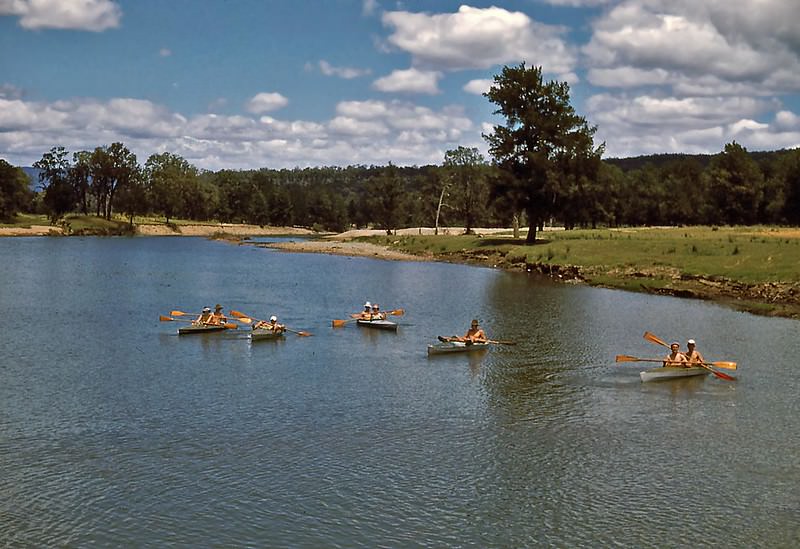 Kayaking on the Wollondilly River, in Burragorang Valley (now flooded) in November, 1952