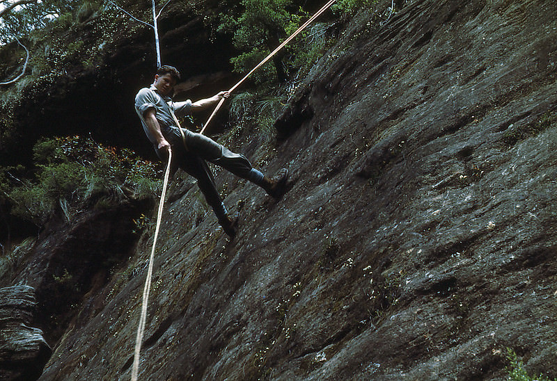 The first drop, Arethusa Canyon, New South Wales, November 1952