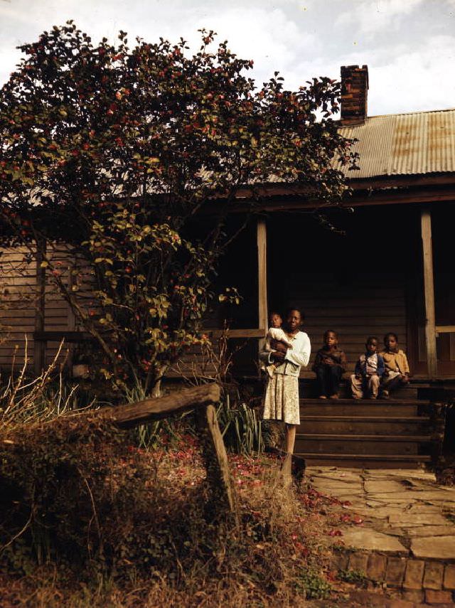 African-American family at home, circa 1950