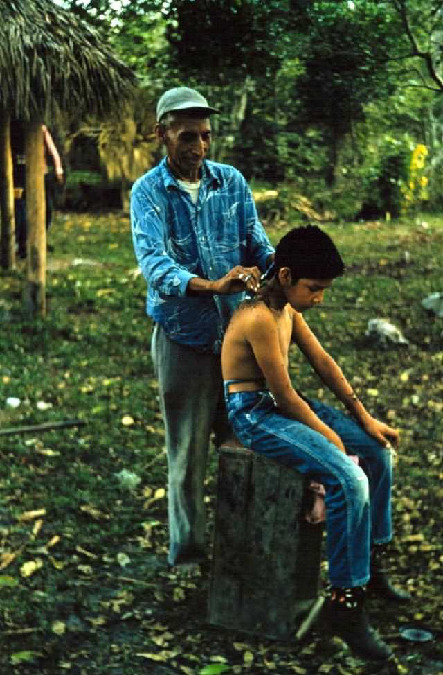 Barber at Big Cypress Seminole Indian Reservation, circa 1958