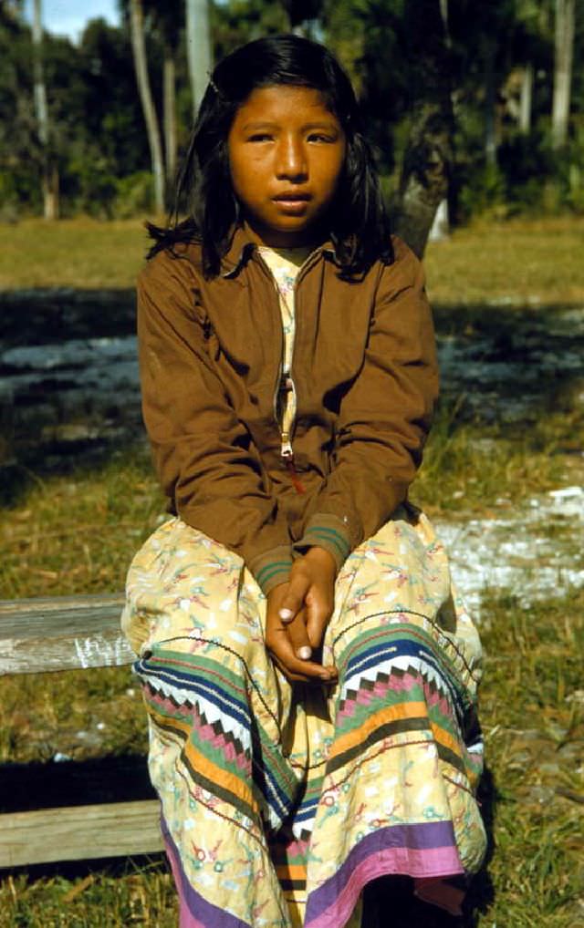 Seminole Girl at Brighton Indian Reservation, circa 1958