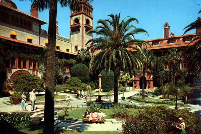Gardens at the Hotel Ponce de Leon (now Flagler College): Saint Augustine, circa 1950