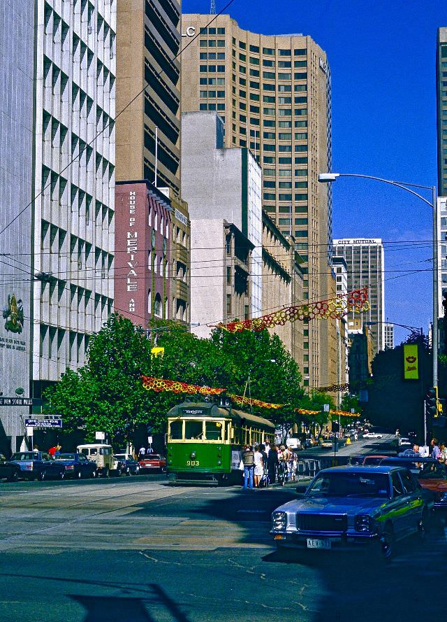 Tram on the street, Melbourne