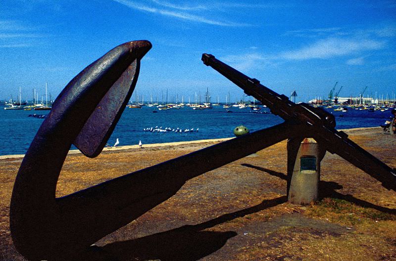 Large black anchor at Port Phillip Bay, Melbourne