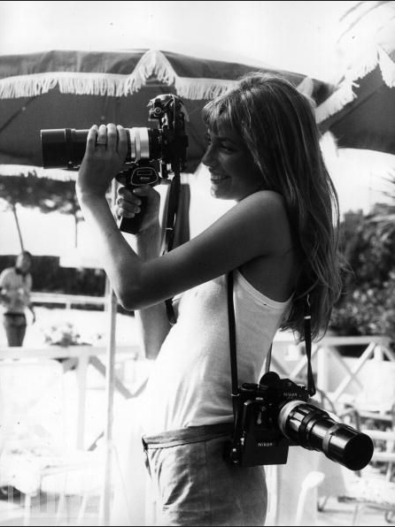 Jane Birkin takes up photography at Cannes in 1975. Twenty years earlier, the festival had introduced the Palm d'Or award for the first time.