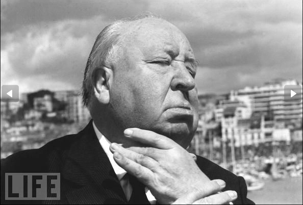 Alfred Hitchcock stages a suicidal pose on May 27, 1972 at Cannes. The master of suspense never won the Palm d'Or.
