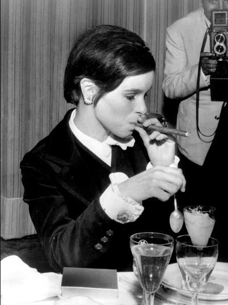 Geraldine Chaplin smokes a cigar at the Cannes Film Festival on May 2, 1967. Two years earlier, she was at Cannes to promote "Dr. Zhivago."