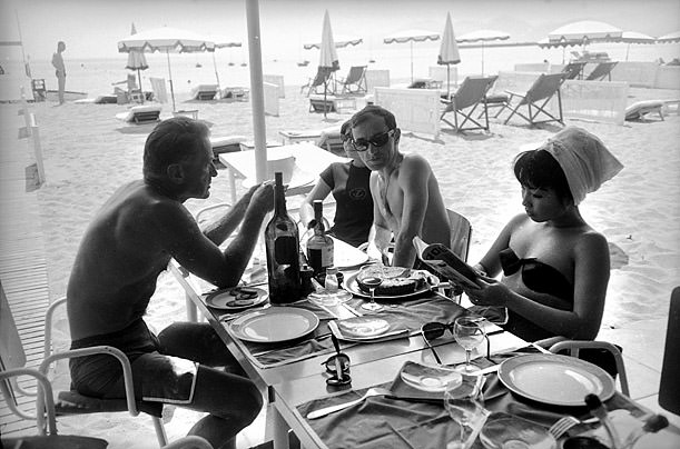 #4 FRANCE - CIRCA 1960: Charles Aznavour and Francois Chalais. Cannes festival, 1960.