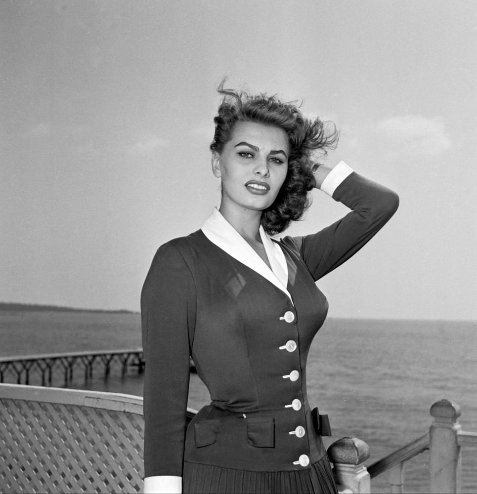 Hollywood royalty Sophia Loren at Cannes Film Festival, France, 1954.