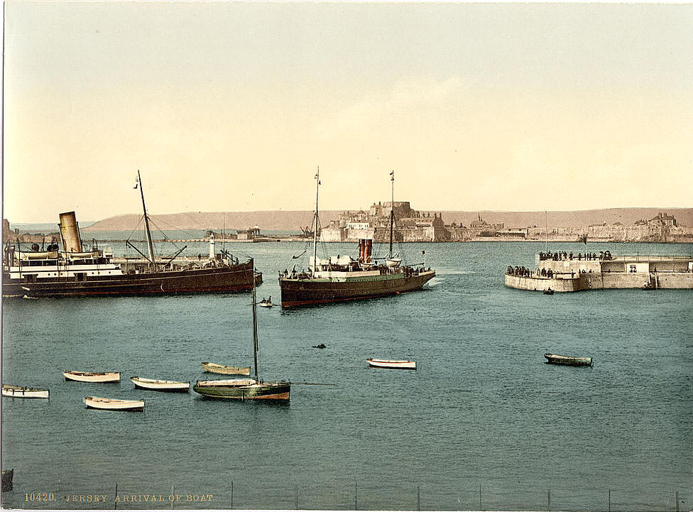 Arrival of boats at St. Helier, Jersey