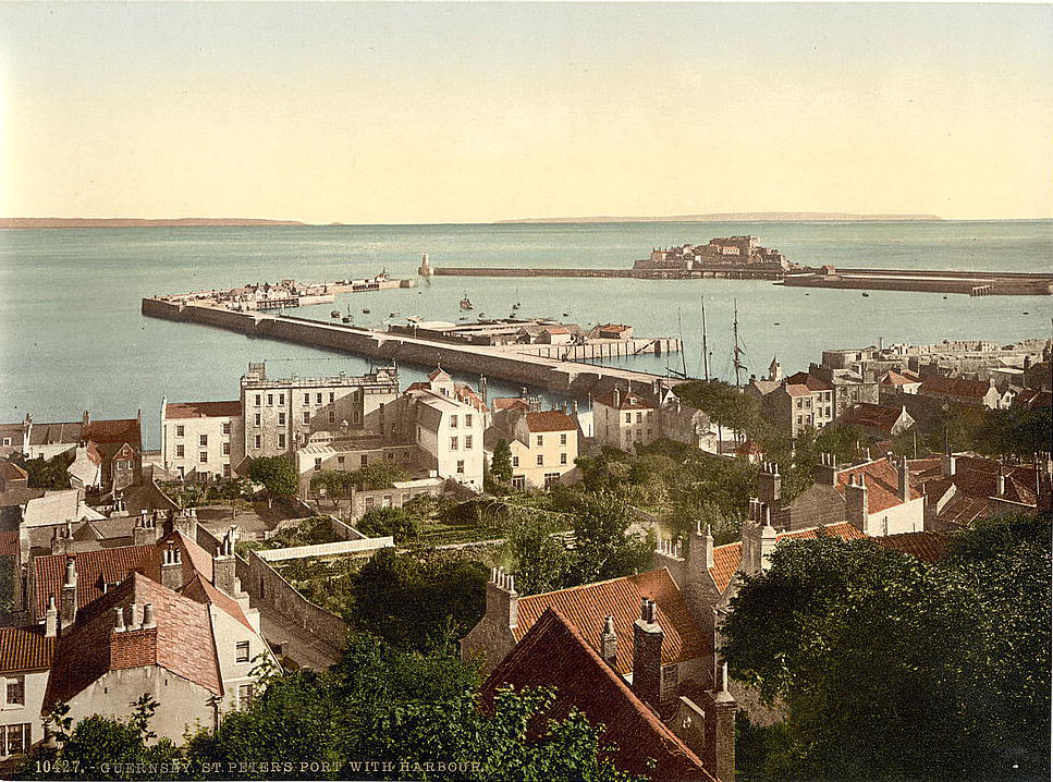 St. Peter's Port, general view of harbor, Guernsey