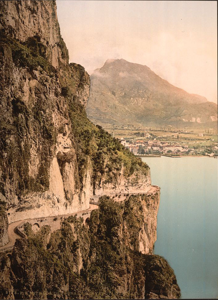 Ponale Road and view of Riva, Lake Garda