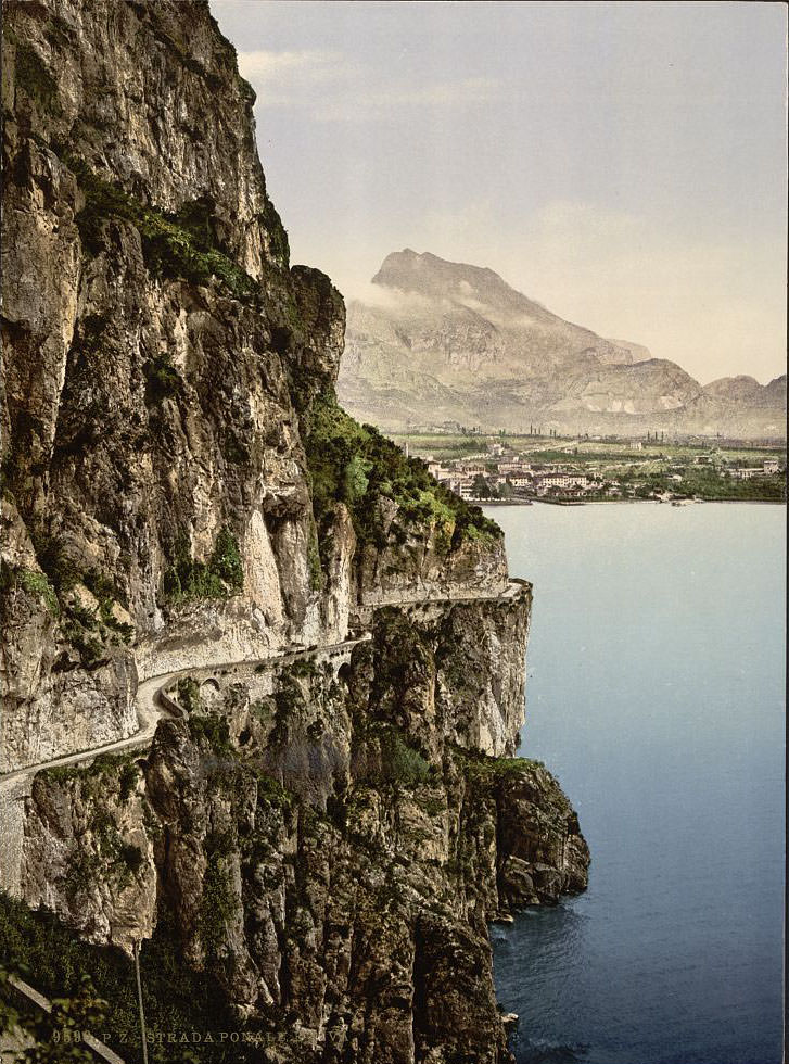 Ponale Road and view of Riva, Lake Garda