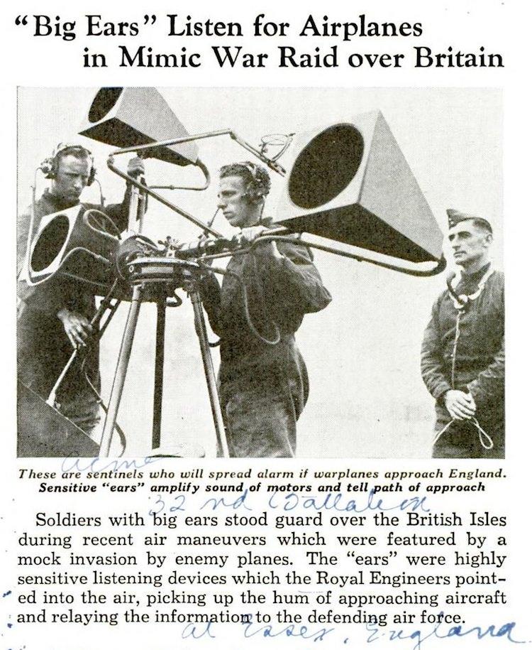 "Big Ears" Listen for Airplanes, 1938