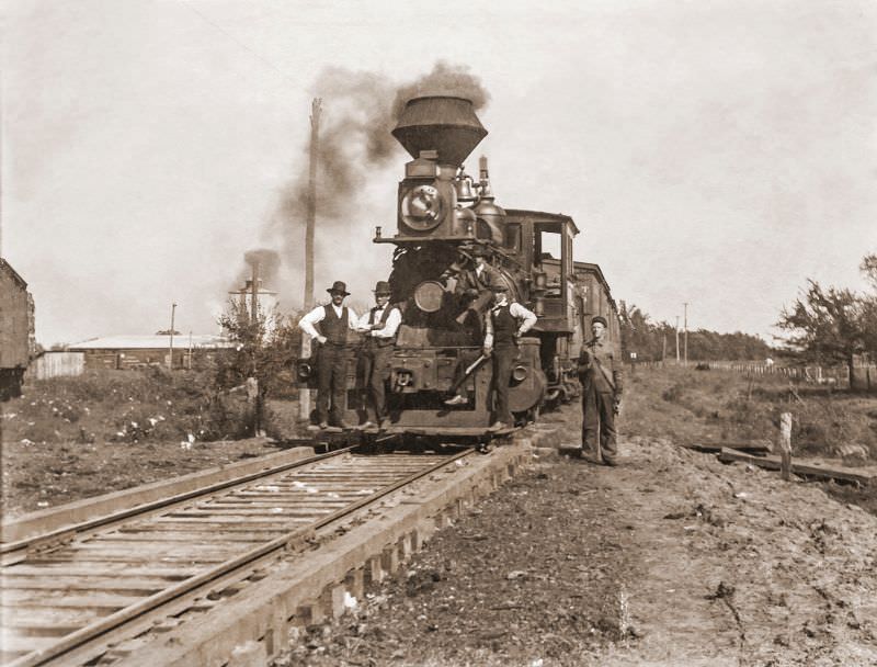 Very early railroad (obviously near the cotton mills), Greenville, Texas