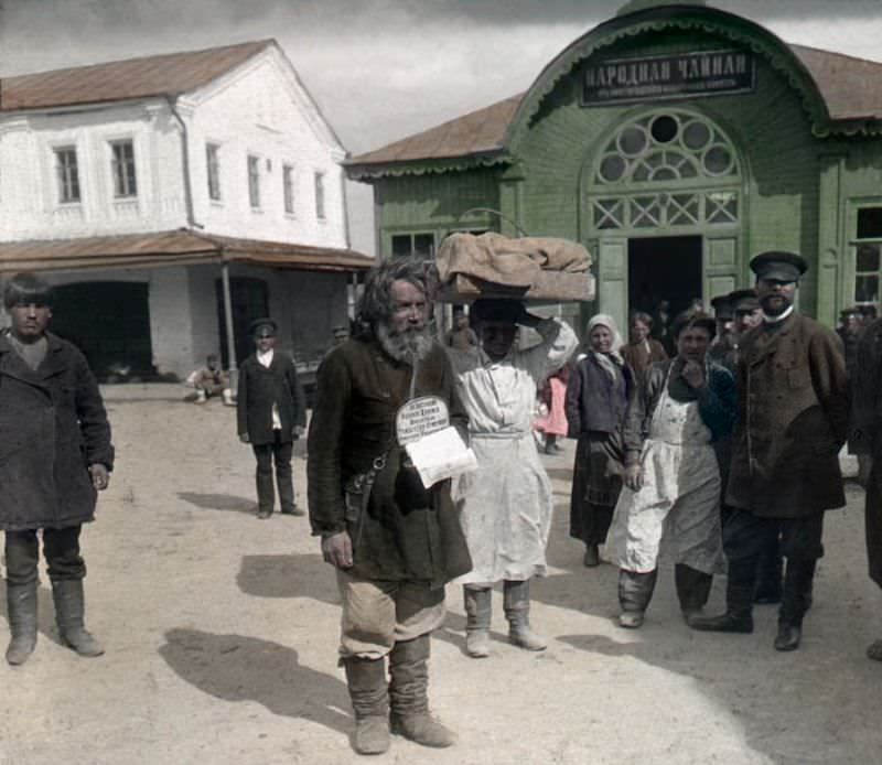Collector of donations, Russia, 1896