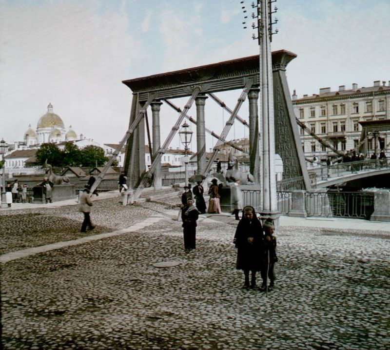 Egyptian Bridge, St. Petersburg, 1896