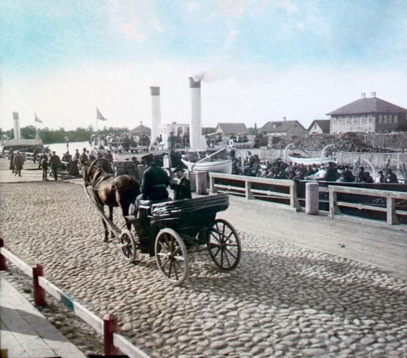 A cab at the quay, Saint Petersburg, 1896