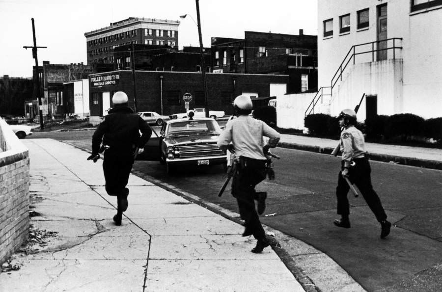 Police respond to assassination of civil rights leader Martin Luther King Jr.