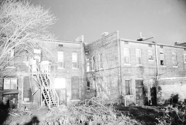 #23	The building on the left is the abandoned building from which Groskinsky took several of his photographs on the night of April 4.