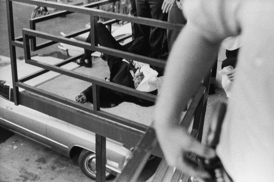 The limp, lifeless body of Dr. Martin Luther King, splayed out on the second-floor balcon of the Lorraine Motel — which is now a National Civil Rights Museum.