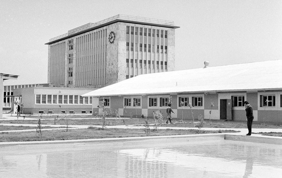 The modern new (completed 1966) government printing plant in Kabul, on June 9, 1966, which houses Kabul Times. Most of its machinery was furnished by West Germany.