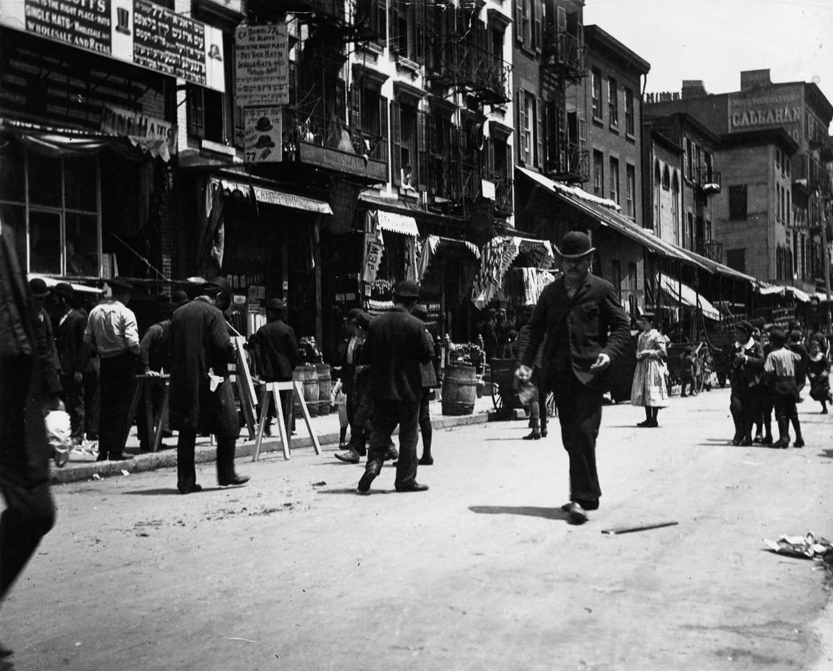 Hester Street in New York's Lower East Side, 1890