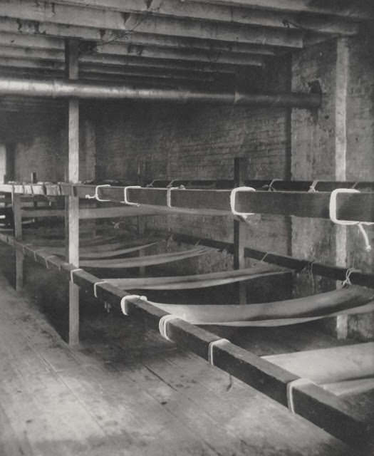 Bunks in a seven-cent lodging house named Happy Jack's Canvas Palace, Pell Street